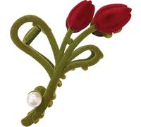 SEWACC Grande Fermaglio per Chioma a Forma di Tulipano in Velluto Molletta Resistente per Chioma Lunghi Spessi da Donna Accessorio Decorativo per Uso Quotidiano e Occasioni Speciali