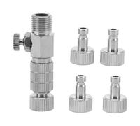 SEWACC Kit Adattatori per Aerografo Raccordo a Sgancio Rapido 5 Pezzi Connettore per Compressore Accessori per Modellismo Flusso D’Aria Regolabile e Montaggio Facile per Uso