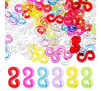 SEWACC Kit Fermagli a S per Braccialetti Elastici in Plastica 40 Pezzi Trasparenti e Colorati Accessori per Creazione Gioielli Fai da Te per Braccialetti Collane e Portachiavi