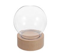 SEWACC Kit Globo di Neve in Vetro Trasparente con Base in Legno e Carillon Integrato Contenitore per Decorazioni Natalizie e Creazioni Fai da Te Globo di Neve per Esposizione e