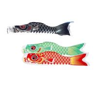 SEWACC Maniche a Vento a Forma di Carpa Giapponese 3 Pezzi 40 CM Rosso Nero Verde per Decorazione Giardino Esterno e Ristorante Sushi Bandiere Pendenti Colorate Durevoli