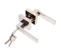 SEWACC Maniglia Porta con Serratura Leva Alluminio Resistente Chiave Inclusa per Porte Interne Ed Esterne Camera da Letto e Bagno Finitura Opaca Protezione Extra e Sicurezza Affidabile