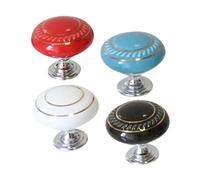 SEWACC Maniglia Rotonda per Pulsante Scarico Wc in Ceramica Design Colorato e Pratico per Bagno Facile da Installare Accessori per Set da 4 Pezzi