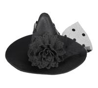 SEWACC Mini fermaglio per capelli da strega, piccola clip per cappello da strega di Halloween, con rete e decorazione floreale, accessorio per feste in maschera