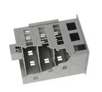 SEWACC Modello di edificio danneggiato dalla battaglia edificio di una casa in rovina ornamento micropaesaggio città danneggiata in rovina danneggiato Grey