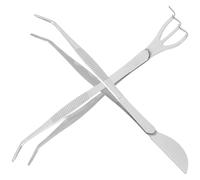 SEWACC Pinzette Artigianali e Piccolo Rastrello in Acciaio Inox, Utensili per Trapianto e Cura Piante Grasse, Set da Giardino Professionale per Bonsai e Piante Succulente