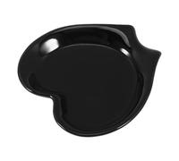 SEWACC Poggiamestolo in Ceramica Nero Portamestolo da Cucina Salvaspazio Supporto per Cucchiaio e Mestolo Riutilizzabile per Piano di Cucina