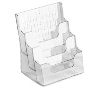 SEWACC Porta Brochure Trasparente A4 da Tavolo Espositore per Documenti e Porta Opuscoli in Plastica Robusta Supporto per Riviste e Menù da Ufficio Organizer per Cataloghi e Volantini