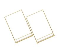 SEWACC Porta Cartelli da Tavolo in Acrilico Trasparente 85X11 Pollici Bordi Dorati Set da 2 Espositore Triangolare Stabile per Menu Numeri e Segnaposto per Matrimoni Ristoranti e
