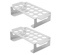 SEWACC Set 2 Pezzi Griglia per Barbecue in Acciaio 430 18 Fori Supporto per Jalapeno e Accessori per Affumicatore per Cottura all'Aperto e Campeggio