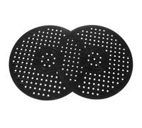 SEWACC Set 2 Tappetini Scolapiatti Rotondi in Gomma Nera Tappetini per Lavello e Bancone Cucina Design a Griglia per Drenaggio Rapido e Asciugatura Antiscivolo Facili da Pulire e