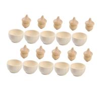 SEWACC Set da 10 Pezzi Ciotole e Ghiande in Legno Non Finite Fai da Te Modelli Artigianali di Pittura per Giocattolo Educativo Creativo per Attività Genitori-Figli e Decorazioni Fai