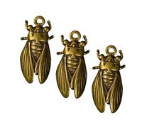SEWACC Set Di 3 Ciondoli Decorativi A Forma Di Cicala Portachiavi Retrò in Ottone Per Casa Ufficio E Uso Personale