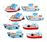 SEWACC Set di Decorazioni Nautiche - 8 Modelli di Barche in Resina Ornamenti in Miniatura in Stile Mediterraneo per Il Soggiorno