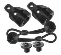 SEWACC Staffe per Bastoni Tende con Elastici Ad Alta Elasticità Accessori Antivento per Tende Kit Fissaggio Resistente per Finestre Protezione Stabile con Palline Elastiche Nere