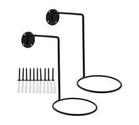 SEWACC Supporto per Casco da Parete in Ferro Nero 2 Pezzi, Gancio Appendi Casco per Bicicletta, Portacasco Multifunzionale per Garage, Soggiorno e Ufficio