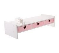 SEWACC Supporto per Monitor Scrivania Organizer Ripiano per Laptop Design Compatto e Resistente per Migliorare L'ergonomia e Ridurre Disordine in Colore Rosa