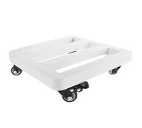 SEWACC Supporto per Piante Ruote in Ferro Bianco 250Mm X 250Mm X 90Mm Vassoio Mobile per Vasi da Esterno Protezione Antiurto e Fondo Arrotondato per Uso Domestico e Giardino