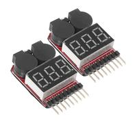 SEWACC Tester Batteria Lipo 2 Pezzi Allarme Bassa Tensione Monitor Tensione per Batterie Rc Controllore Batteria Portatile e Compatto