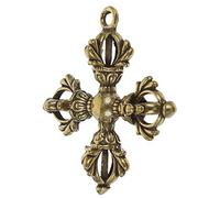 SEWACC Vajra Pestello Nepal buddista oggetti rituali da collezione statua tibetana rame Dorje tibetano Vajra Dorge Retro Decor Mini Decor Portachiavi Artigianato Ottone Puba Pestello Keep Us Safe