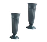 SEWACC Vasi per Coni Tombali in Plastica PP Verde Set da 2 Portafiori per Fiori Freschi e Artificiali Contenitori Resistenti per Fiori da Cimitero Punta Robusta per Fissaggio su