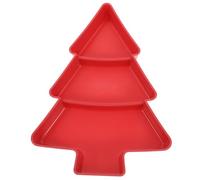 SEWACC Vassoio Natalizio Forma di Albero di Natale in Plastica Rosso Piatto Diviso per Frutta e Snack con Scomparti Multipli Portata Festiva per Feste di Natale e Riutilizzabile