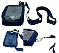 SEWAS Diabetic Care - Borsa da appendere - per il misuratore Freestyle Libre 1, 2 e 3 - Borsa a tracolla con clip per cintura e finestra - Incluso cordino - Blu scuro