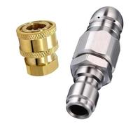 Sewer Jetter for Nozzle 5000 PSI Stainless Steel 1/4 Quick Connect with 1 Forward Jet and 6 Rear Jets for Pressure Drain Cleaning and Unblocking Pipes 2 Pack Set for Industrial Use