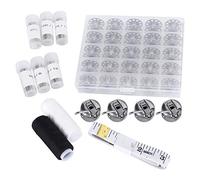 Sewing Bobbin Metal, Old Fashioned Sewing Parts, Household Tool with 25 Bobbins, 4 Bobbin s, 60 reads, Tape ure for Multifunctional