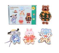 Sewing Cards For Kids - Learn To Sew Threading Board for Educational Play | Shoe Tie Practice with Creative Activity Set & Interactive Learning Tools for Quiet Time Fine Motor Skills Preschool Travel