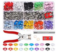 Sewing Craft set, Queta 200 Set Bottoni a Pressione Cava Vuoti Set Bottoni Automatici a Bottone in Metallo per Abbigliamento per Bambini da Cucire 9.5mm, 10 Colori