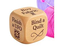 Sewing Decision Dice 6 Sided Cube - PP Brown 5x5x5cm 55g Task Carved Die - Fun Practical Tool For DIY Sewing Enthusiasts - Gift For Quilters Christmas Stocking