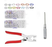 Sewing Kit with 100PCS Metal Buttons - Manual Pliers Tool Included Snap Fabric Clothing Fasteners, 2026 New Sewing Kit with Metal Buttons, Button Installer for, for DIY Crafts Sewing (200+Multicolor)