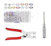 Sewing Kit with 100PCS Metal Buttons - Manual Pliers Tool Included Snap Fabric Clothing Fasteners, 2026 New Sewing Kit with Metal Buttons, Button Installer for, for DIY Crafts Sewing (100+Multicolor)