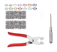 Sewing Kit with 100PCS Metal Buttons - Manual Pliers Tool Included Snap Fabric Clothing Fasteners, 2026 New Sewing Kit with Metal Buttons, Button Installer for, for DIY Crafts Sewing (200+Silver)