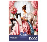 Sewing Lady 1000 Pezzi Puzzle Per Adulti Vintage Romantic Charm Puzzle Cartone Riciclato - Preferito Dalle Famiglie, Attività Festive, Regalo Di Anniversario E Divertimento Pause Ufficio 70x50cm/1000p