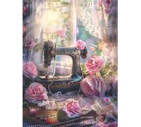 Sewing Machine 1000 Piece Jigsaw Puzzles for Adults, Colourful, Challenging & Brainteasing Adult puzzles 1000 Pieces Rose, Fun jigsaws for The Whole Family 30x20 inch