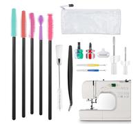 Sewing Machine Cleaning Kit, Seam Ripper Tool Cleaning Brushes, Craft Studio Desk Accessories with Storage Bag, Portable Sewing Machine Maintenance Set for Repair Projects