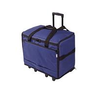 Sewing Online Trolley extra large per macchina da cucire su ruote in resistente tessuto blu navy, 63 x 43 x 30 cm, betulla 006107/NAVY