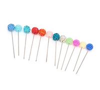 Sewing Pins Colourful Reusable Strong Edgy AntiRust Fixed Needle for Household Fixed Stainless Steel Plastic 12 or 50 Pieces (6 diamanti a forma di bacca e 6 colorati)