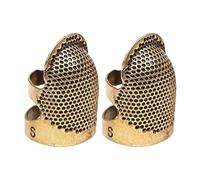 Sewing Thimble Finger Protector - Adjustable Breathable Metal, Guard with Ventilation Holes for Comfortable Long Sewing Use Finger Shield for Needle Push Protection Quilting Garment 0.63-0.71 inches