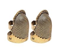 Sewing Thimble Finger Protector - Adjustable Breathable Metal, Guard with Ventilation Holes for Comfortable Long Sewing Use Finger Shield for Needle Push Protection Quilting Garment 0.63-0.71 inches