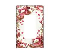 SewingMachine - Copertura per interruttore della luce a bilanciere singolo, stile vintage, con forbici artistiche, in plastica, colore pesca, decorazione per casa, soggiorno, nuovo appartamento