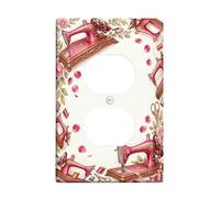 SewingMachine - Coperture duplex per prese elettriche, stile vintage, artistiche, forbici a forma di rosa, nessuna pesca, in plastica, per prese elettriche per casa, soggiorno, decorazione per