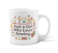 Sewingmachine - Tazza da caffè in ceramica, con bobine di bottoni fantasiosi, con manico, ideale per amicizia, famiglia, colleghi, insegnanti, personale innamorato, 325 ml