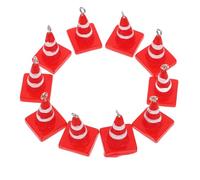 SEWOART 10Pezzi barricades sign ciondolo in resina 3D rosso per collane, keychains e DIY projects per DIY lovers