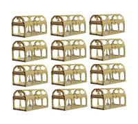 SEWOART 12pezzi Scatole Caramelle Dorate Scatole Per Matrimoni Porta Caramelle in Plastica Colori Festosi Design Unico Per Conservare Cioccolatini e Dolcetti