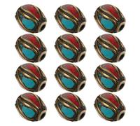 SEWOART 15 Pezzi Perline Spaziatrici Buddhiste Fatte Mano Accessori per Creazione Gioielli Bracciali Collane Orecchini Artigianato DIY Stile Tradizionale Nepalese