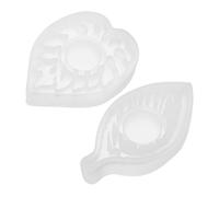 SEWOART 2 Pezzi Stampi Candela Silicone Flessibili per Resina Epoxy Modelli Foglia e Cuore per Portacandele Tealight Riutilizzabili Facili da Sformare per Decorazioni Artigianali