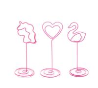 SEWOART 24 Pezzi Clip in Metallo Rosa a Forma di Cuore per Messaggi e Segnaposto, Resistente dal Design Creativo, per Ufficio e Feste su Tavolo